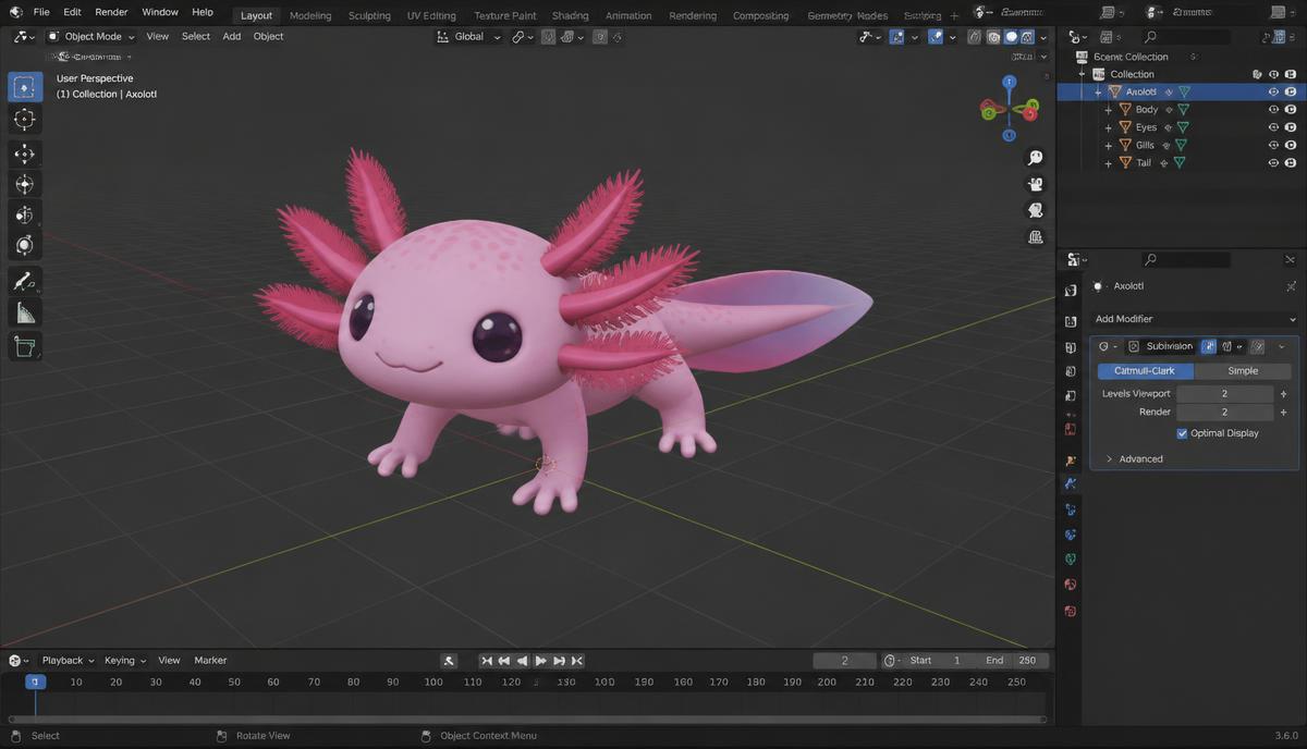 Fictional project: Explorer axolotl